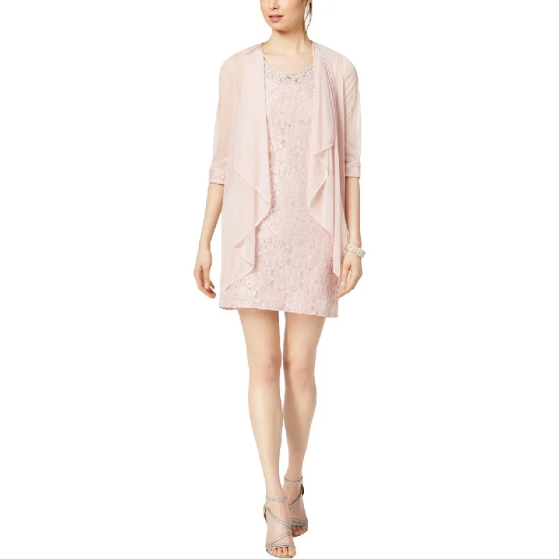 Deal of the Week R&M Richards Womens Petites Lace Special Occasion Dress With Jacket