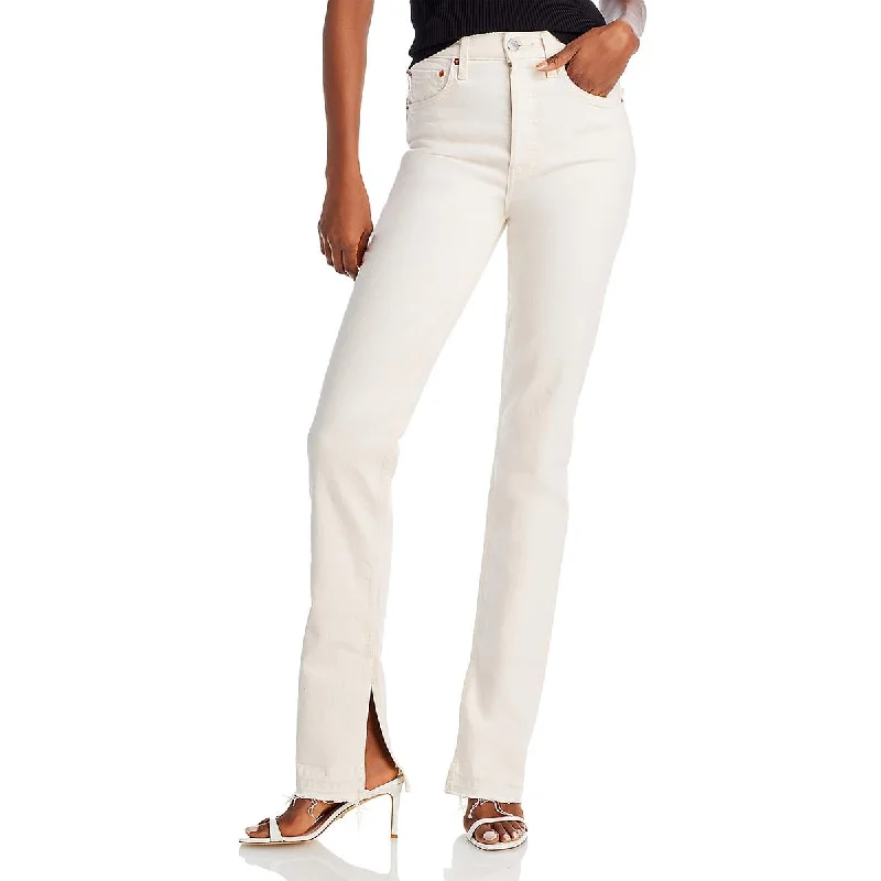 Price Rollback RE/DONE Womens Raw Hem Denim Bootcut Jeans