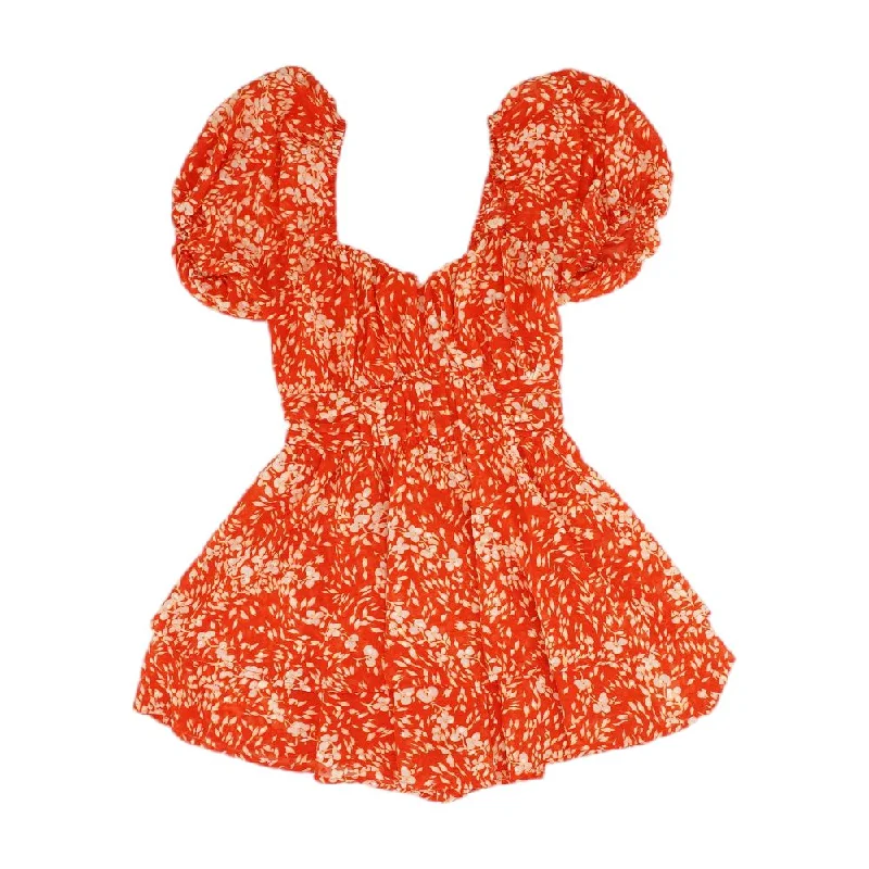 Weekend Special Red Floral Romper