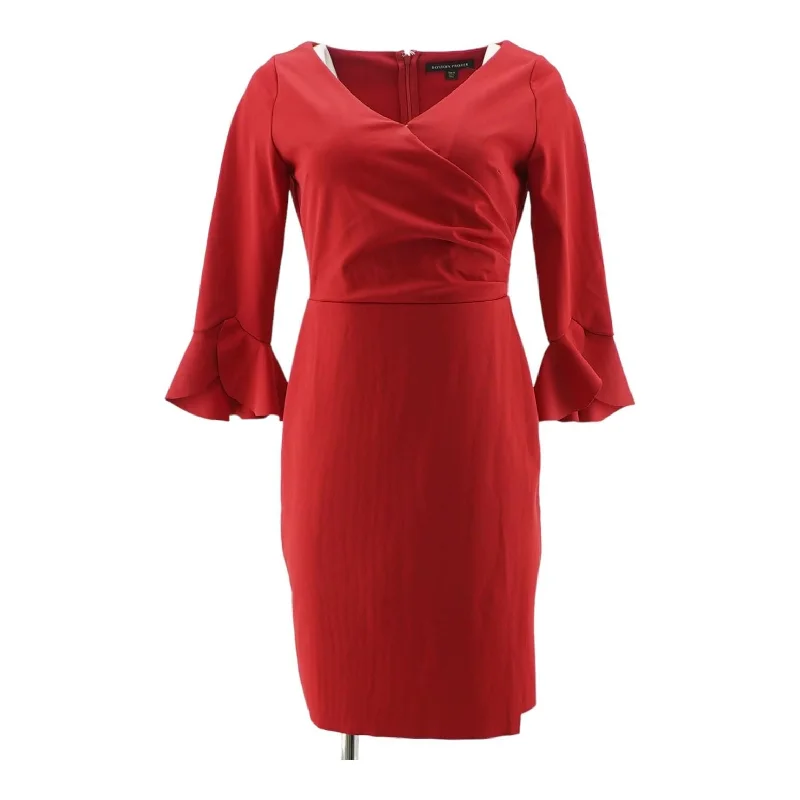 Discount Mania Red Solid Midi Dress
