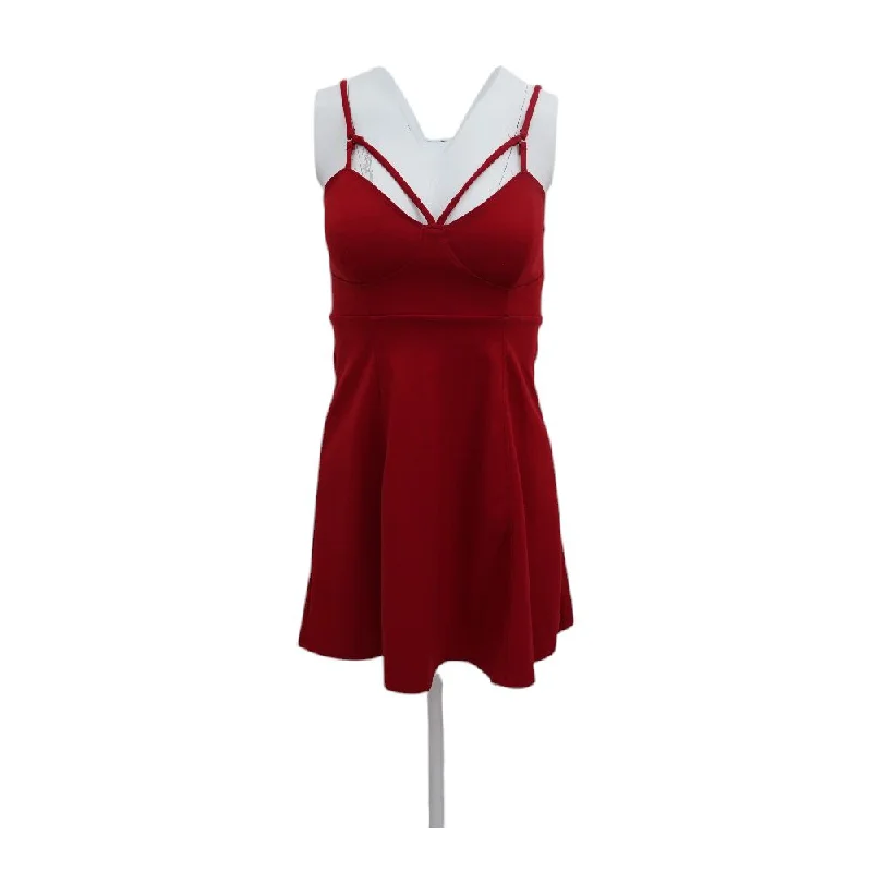 Shop and Save Red Solid Mini Dress