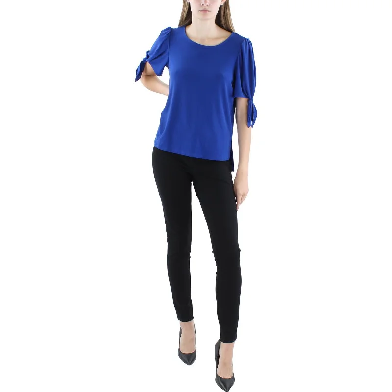 TIME-Limited Offer Sam and Jess Womens Solid Tie Sleeve Pullover Top