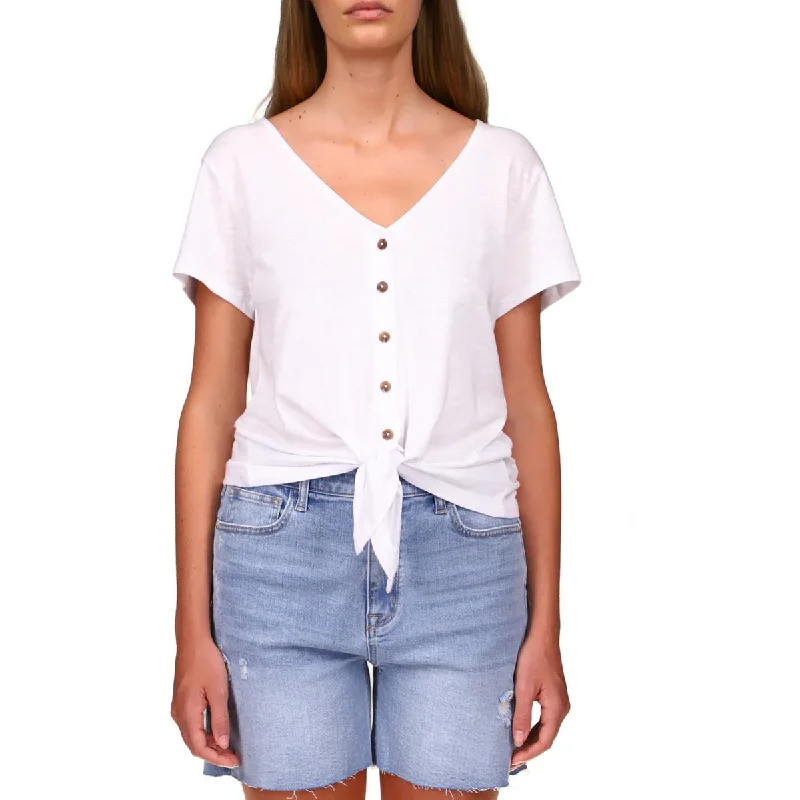 Super Sale Sanctuary Womens Side Tie Cotton Blouse