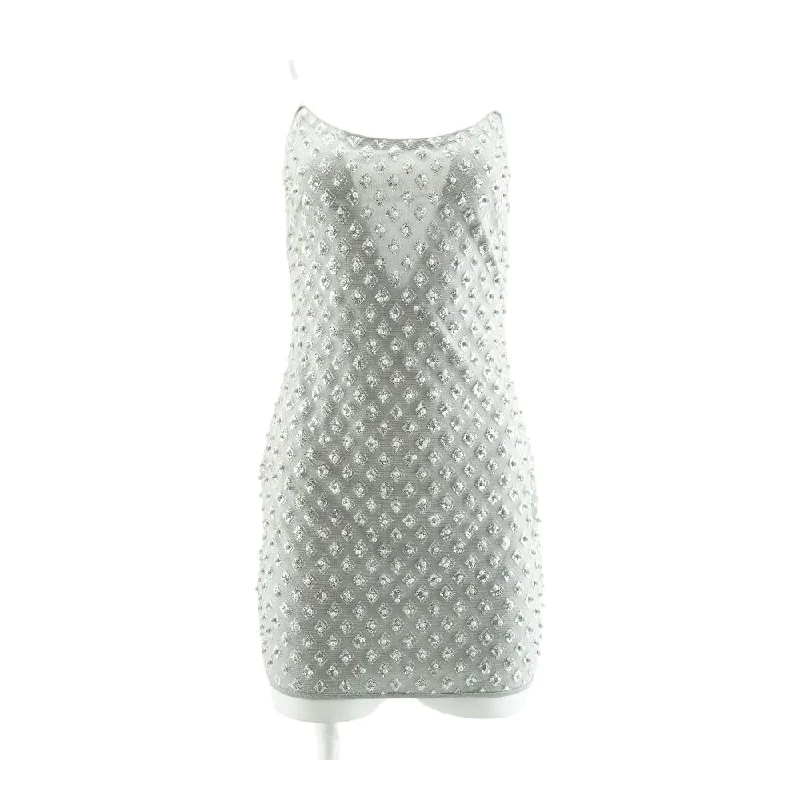 Limited Time Discount Silver Solid Mini Dress