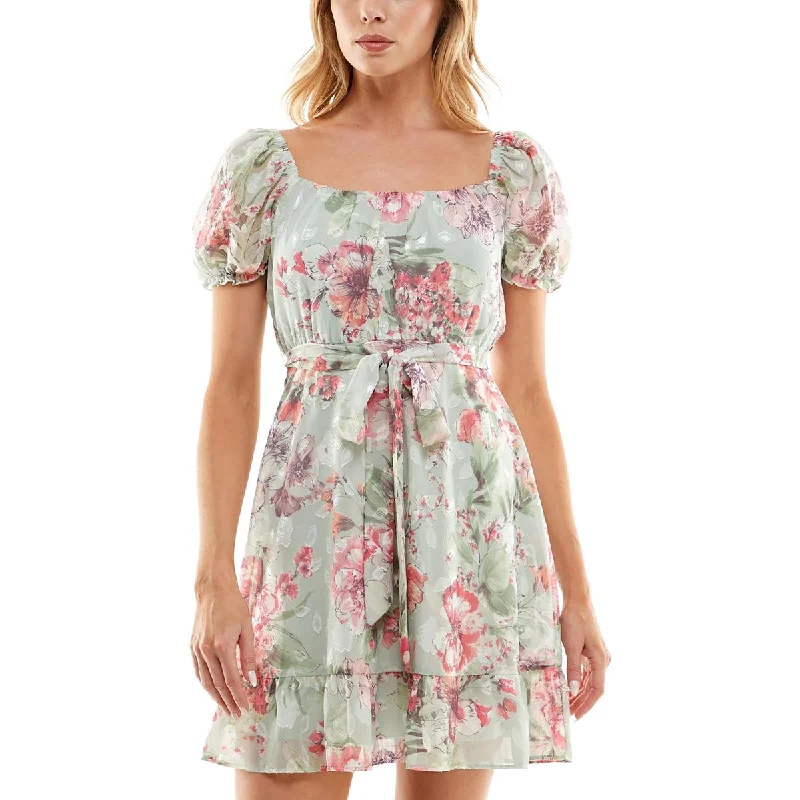 Anniversary Sale Speechless Womens Juniors Party Mini Fit & Flare Dress