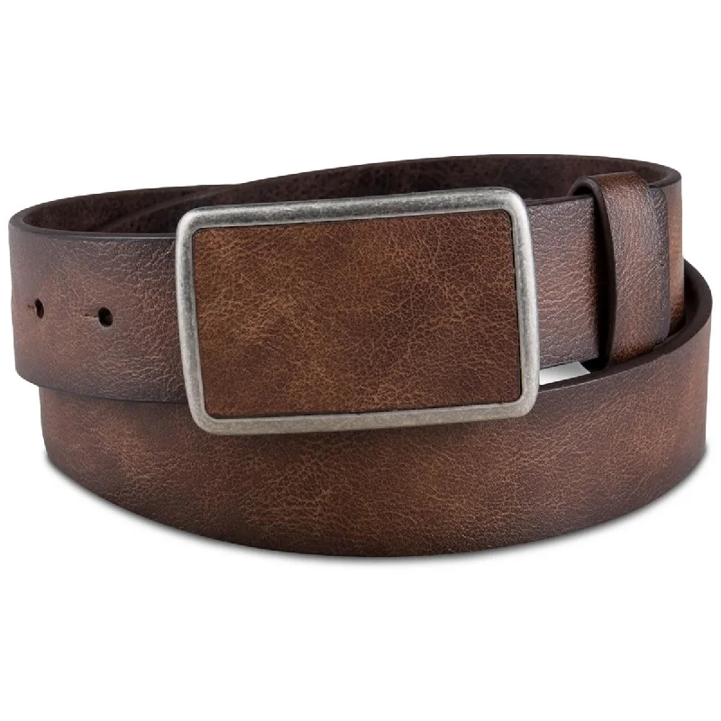 Grand Opening Sale Sun + Stone Mens Faux Leather Buckle Casual Belt