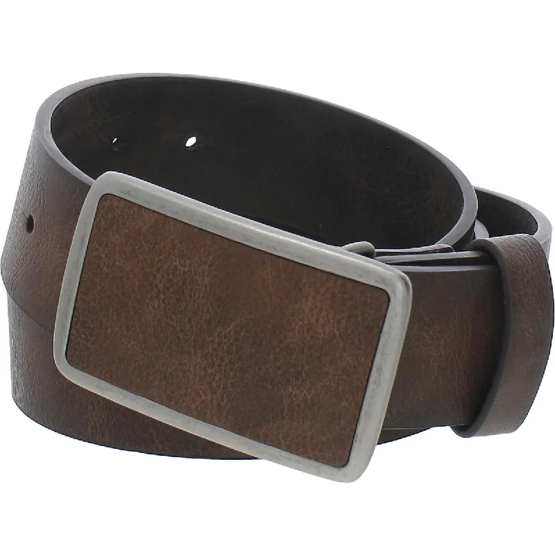 Deal of the Day Sun + Stone Mens Faux Leather Knob Casual Belt