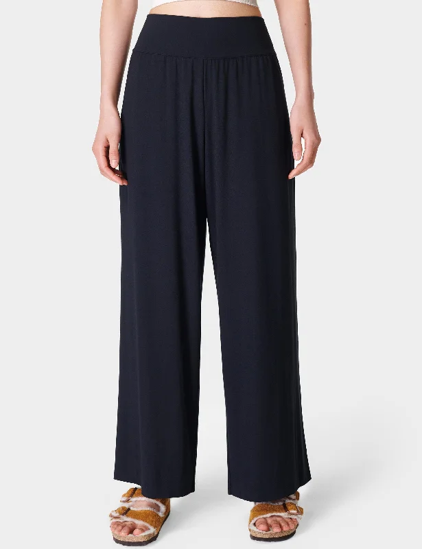 Bargain Prices Modal Wide Leg Trousers - Black
