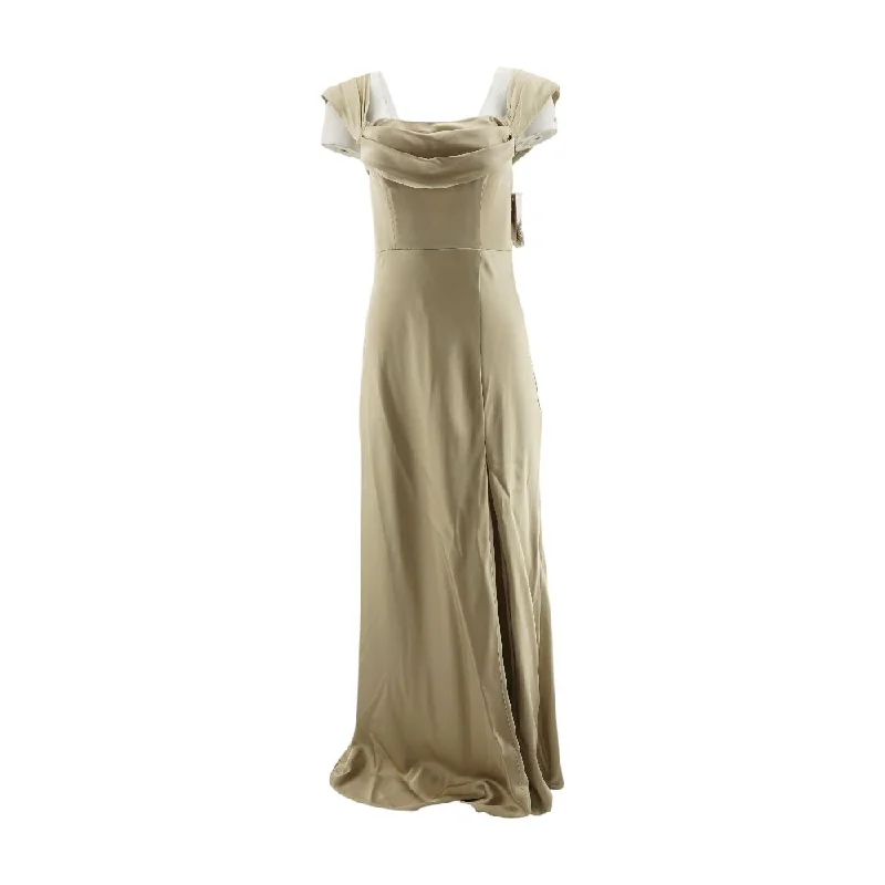 Exclusive Savings Tan Solid Maxi Dress