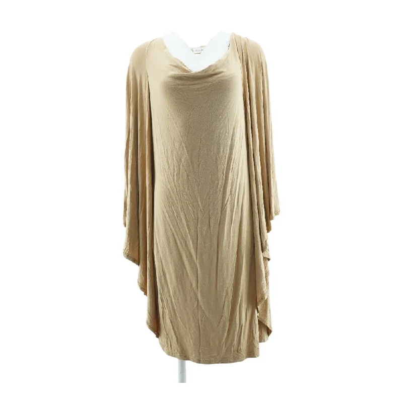 Weekend Flash Sale Tan Solid Midi Dress