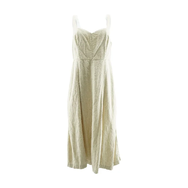 Time-Limited Offer Tan Solid Midi Dress