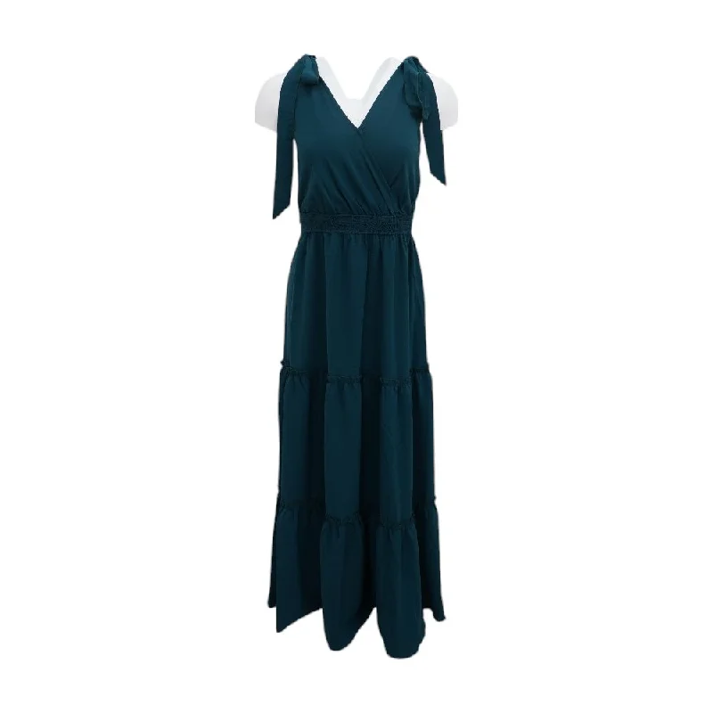 Price Drop Alert Teal Solid Midi Dress