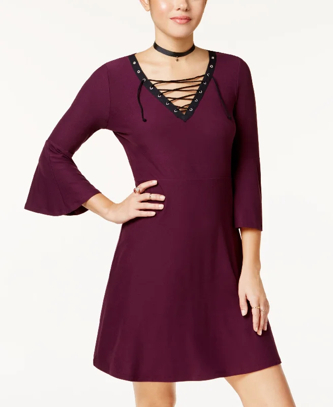 Fantastic Offers Ultra Flirt Juniors Lace Up Fit Flare Dress