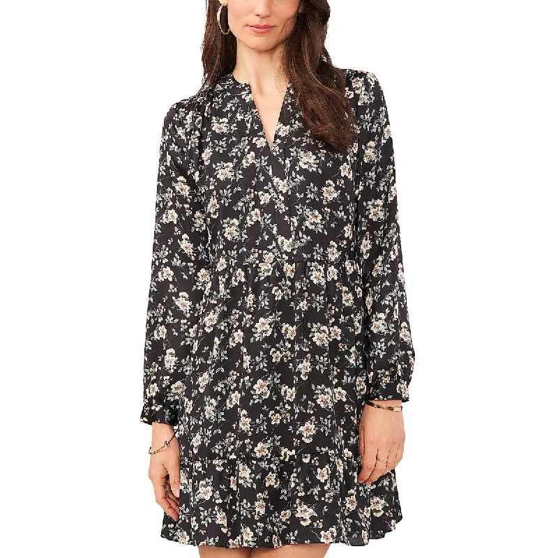 Don't Miss Vince Camuto Womens Mini Floral Print Sheath Dress