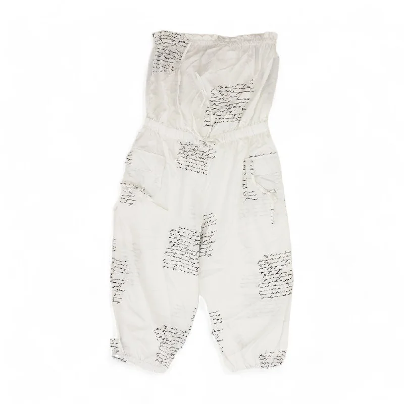 Price Buster White Graphic Jumpsuit