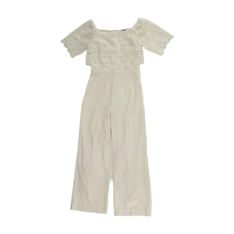 Buy Now White Solid Jumpsuit