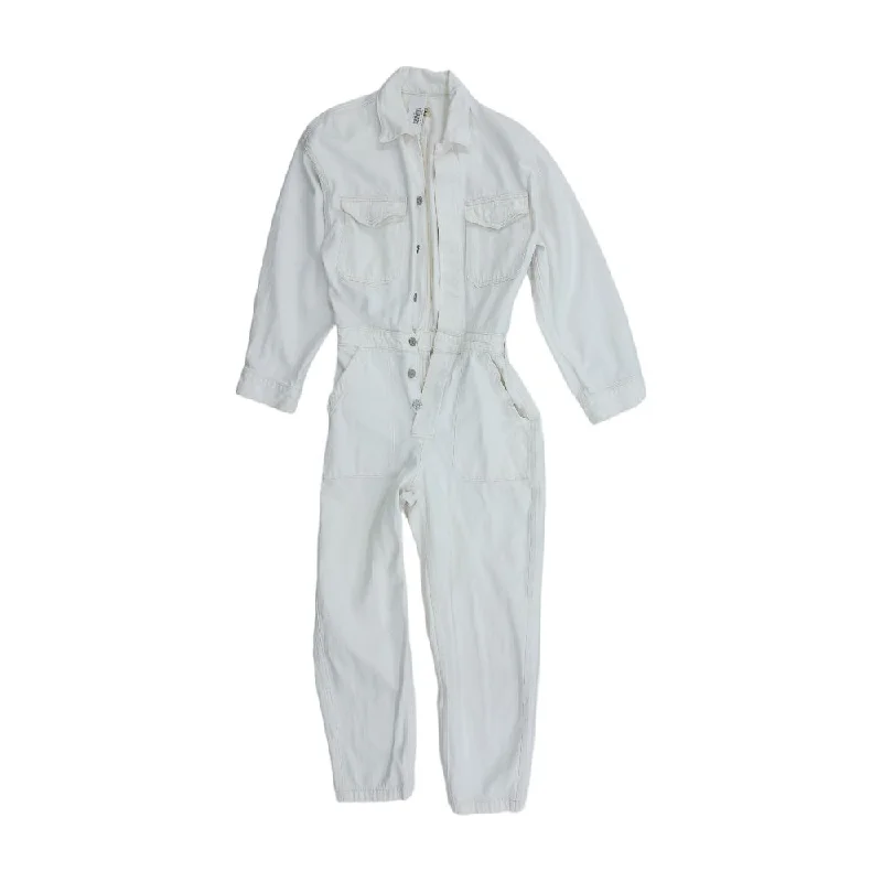 Massive Deals White Solid Jumpsuit