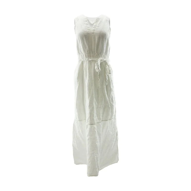 Discount Deals White Solid Maxi Dress