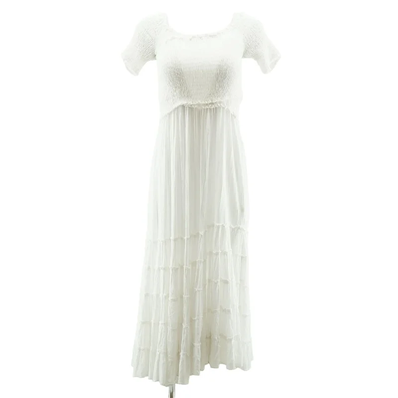 YEAR-End Clearance White Solid Maxi Dress