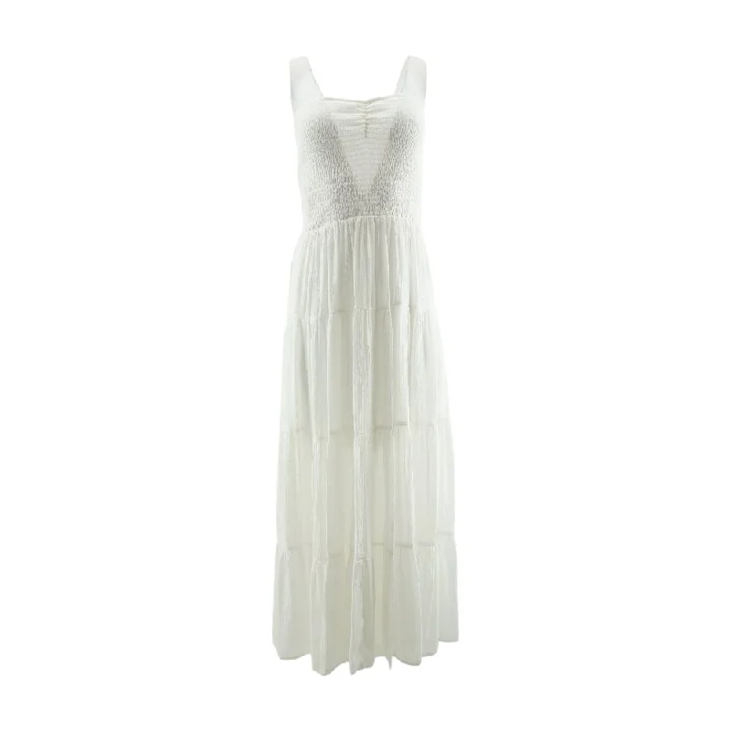 Markdown Madness White Solid Midi Dress