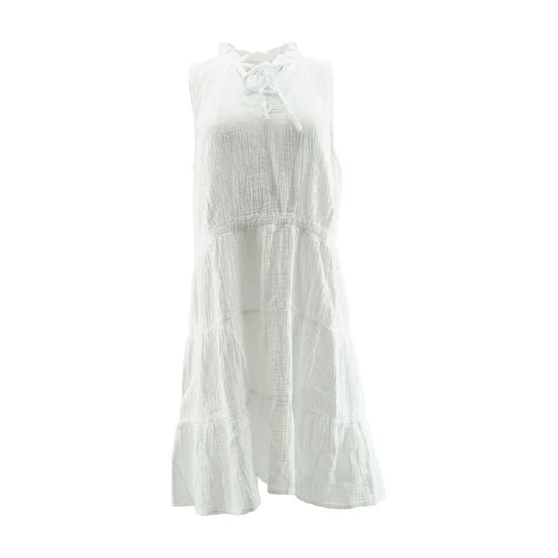 Deal Alert White Solid Midi Dress