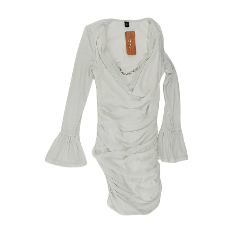 Doorbuster Deal White Solid Midi Dress