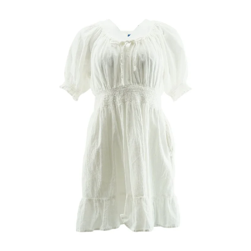 Price Rollback White Solid Midi Dress