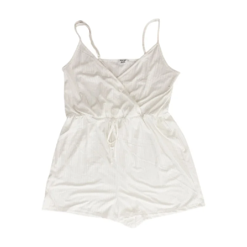 Instant Discount White Solid Romper