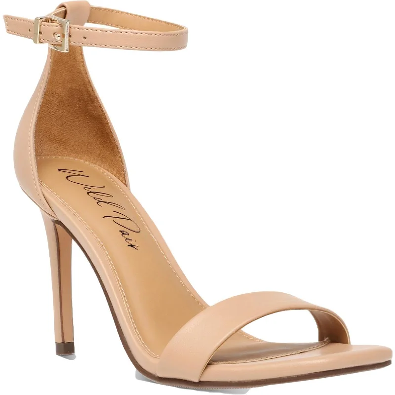 Super Deal Wild Pair Womens Bethie Faux Leather Square Toe Ankle Strap
