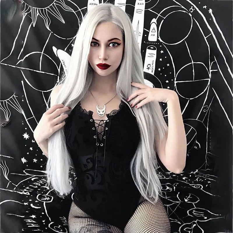 Year-End Clearance Women Sexy Black Lace Perspective Gothic Style Bodysuits