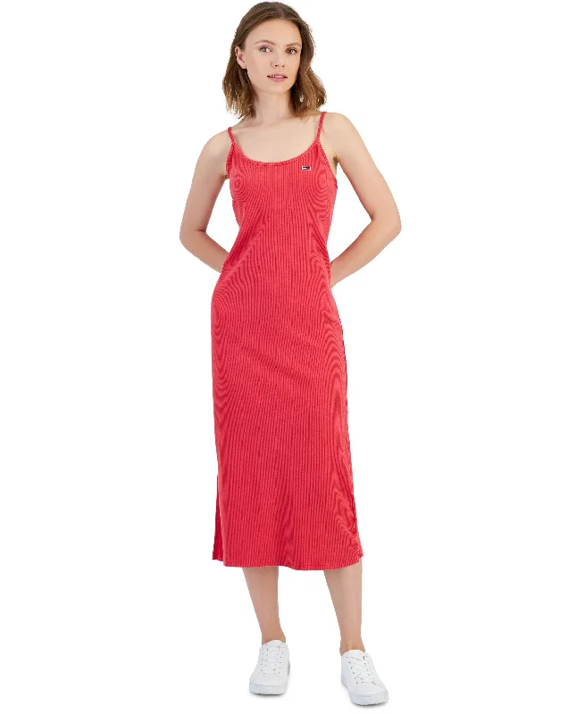 Act Fast Women's Sleeveless Ribbed Midi Dress