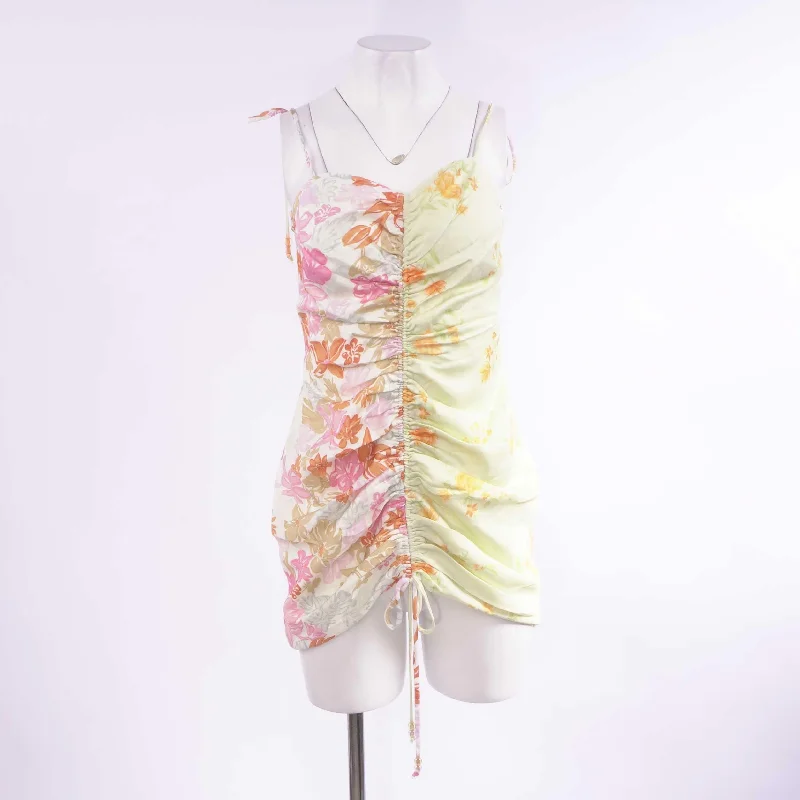 Inventory Reduction Yellow Floral Mini Dress