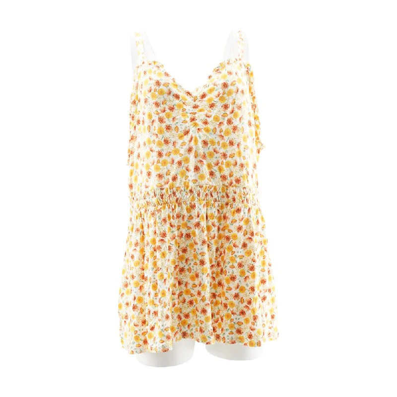 Closeout Yellow Floral Mini Dress