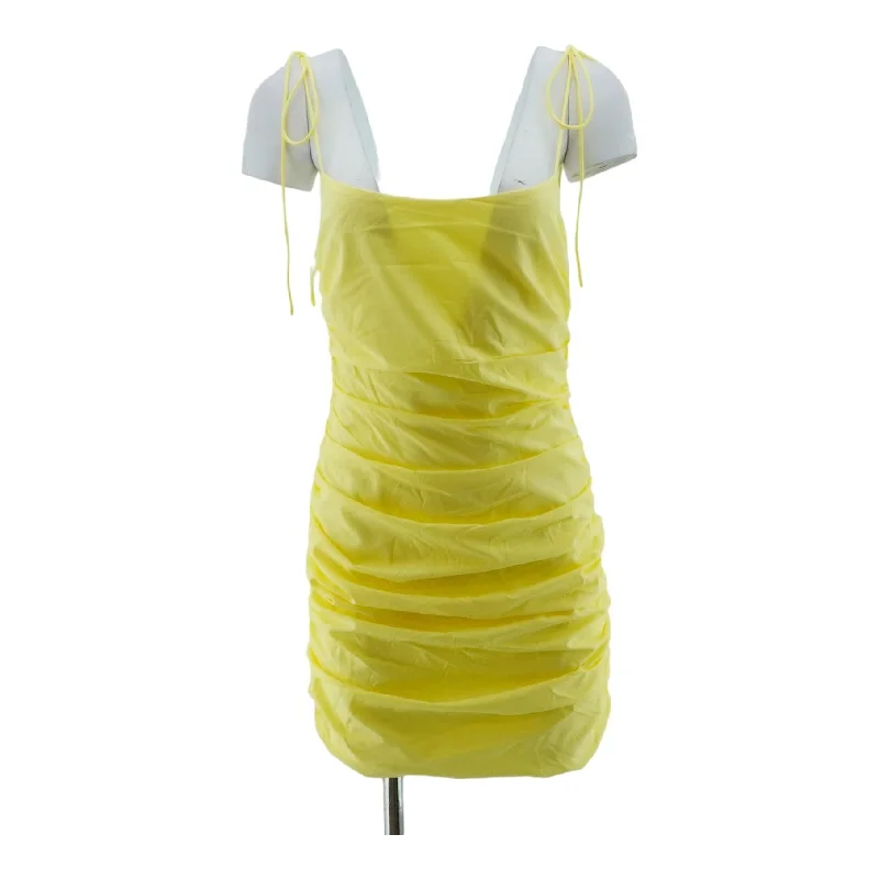 Weekend Deal Yellow Solid Mini Dress