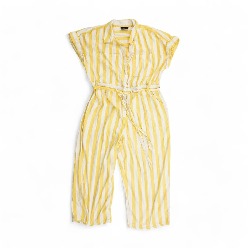 Special Savings Yellow Striped Jumpsuit