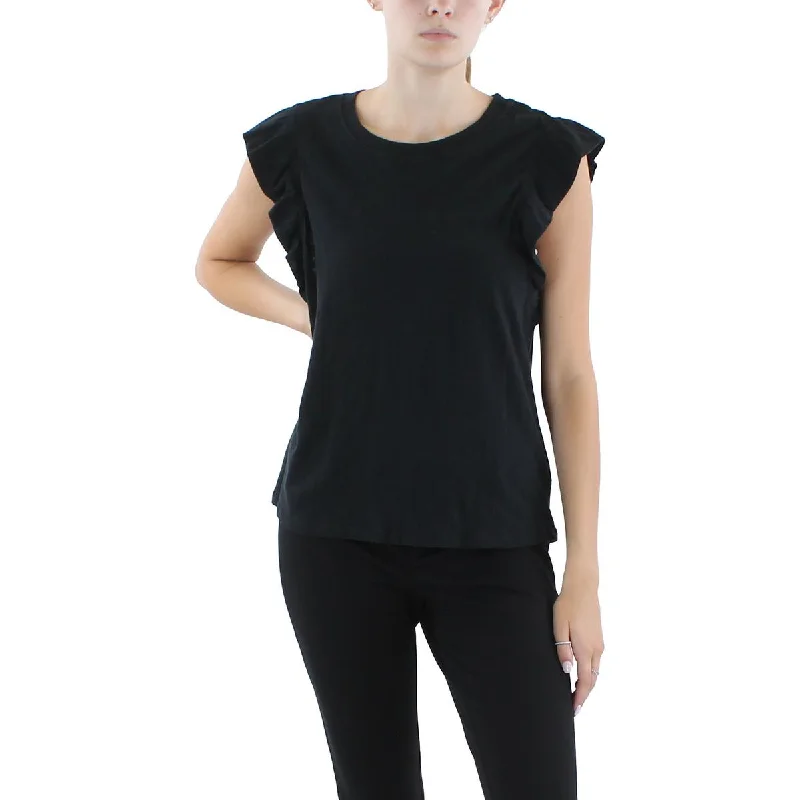 Fantastic Deals Z Supply Womens Flutter Sleeve Crewneck Pullover Top